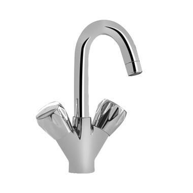Central Hole Basin Mixer with 450mm Long Braided Pipe