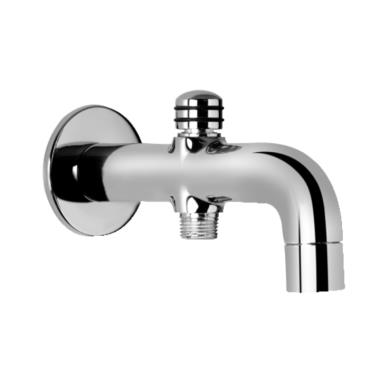 Bath Tub Spout with Button Attachment for Telephone Shower