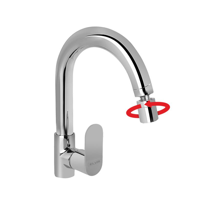 Swan Neck Extended spout with Revolving Aerator