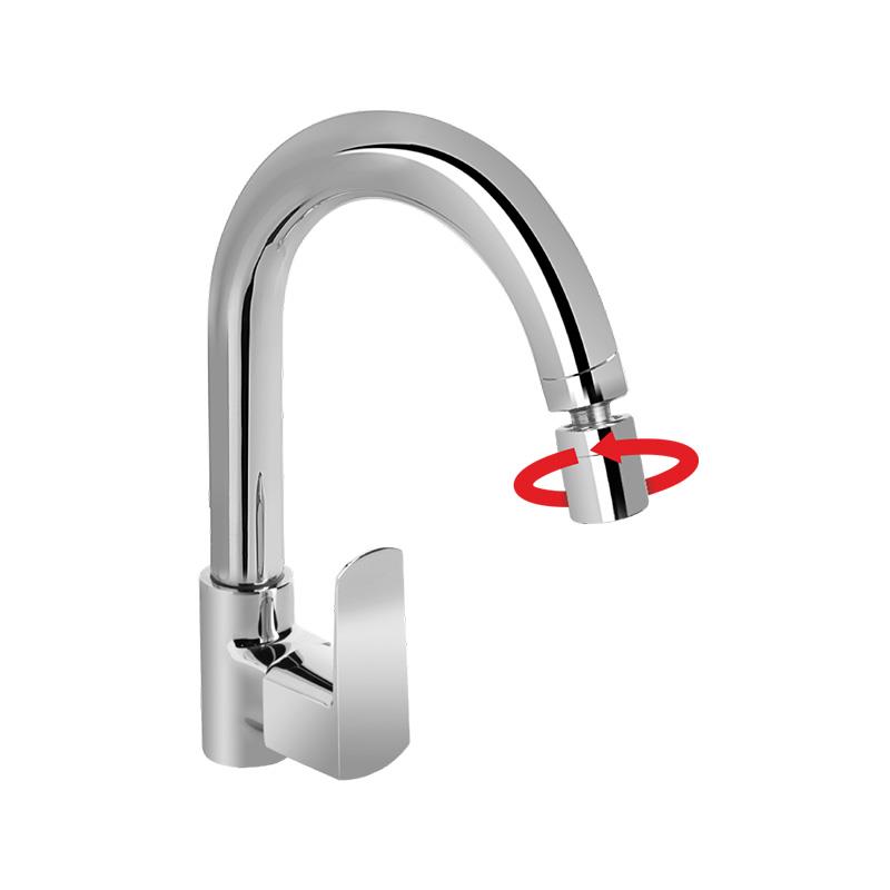 Swan Neck Extended Spout with Revolving Aerator