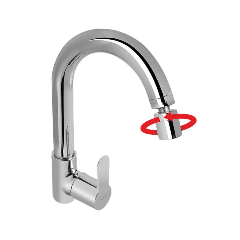 Swan Neck Extended spout with Revolving Aerator
