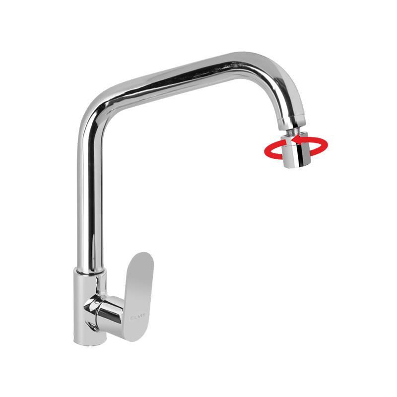 Swan Neck D Bend spout with Revolving Aerator